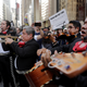 A mariachi band takes part in a protest against U.S. President Donald Trump Wednesday.